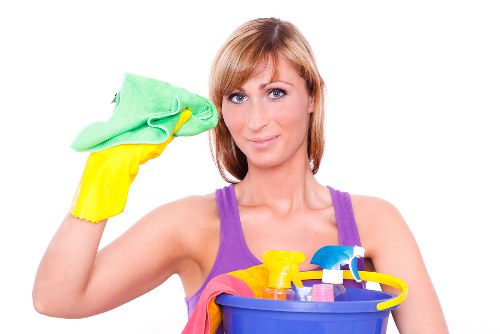 Office cleaning team working in a Soho commercial workspace