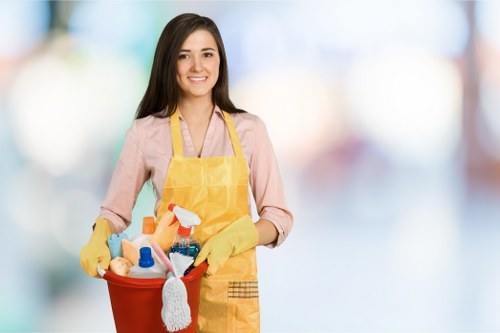 Cleaning a busy Soho commercial entrance area