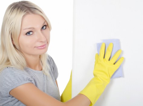 Professional cleaner maintaining a Soho kitchen and bathroom